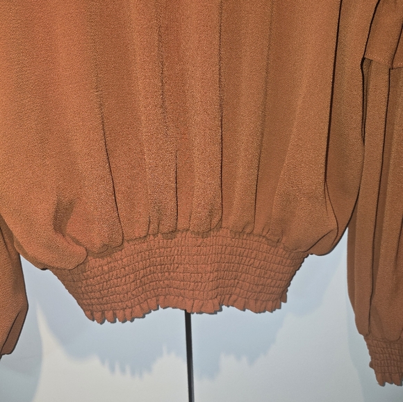 Cliche Ruffled Rust Cropped Top - Picture 6 of 6